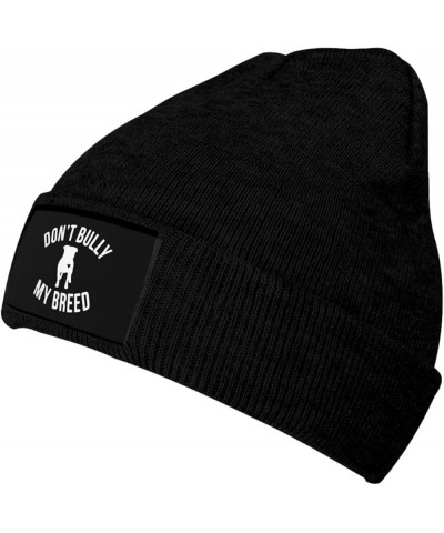 Winter Knit Hat Cap for Men Women, Don't Bully My Breed Unisex Beanie Hat Cuffed Skull Cap Warm Ski Hats Black Black $6.75 Sk...