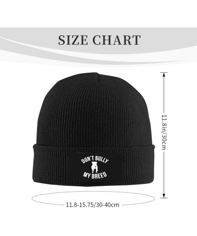 Winter Knit Hat Cap for Men Women, Don't Bully My Breed Unisex Beanie Hat Cuffed Skull Cap Warm Ski Hats Black Black $6.75 Sk...