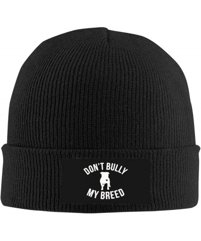 Winter Knit Hat Cap for Men Women, Don't Bully My Breed Unisex Beanie Hat Cuffed Skull Cap Warm Ski Hats Black Black $6.75 Sk...