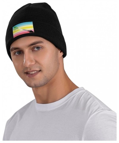 Gray Aromantic Pride Flag Beanie Hats Warm Chunky Cable Knit Hat Slouchy Skull Cap for Women Men $12.52 Skullies & Beanies