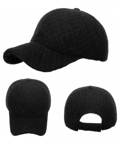 Fashion Women Men Sport Solid Color Keep Warm Knitting Beach Baseball Cap Hip Hop Hat Sun Hat Hat Caps for Men Black $10.97 S...