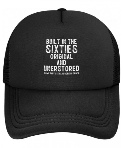 Built in The Sixties Original Baseball Cap for Men Women Adjustable Mesh Trucker Hat Black Black $9.77 Baseball Caps