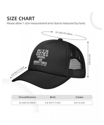 Built in The Sixties Original Baseball Cap for Men Women Adjustable Mesh Trucker Hat Black Black $9.77 Baseball Caps