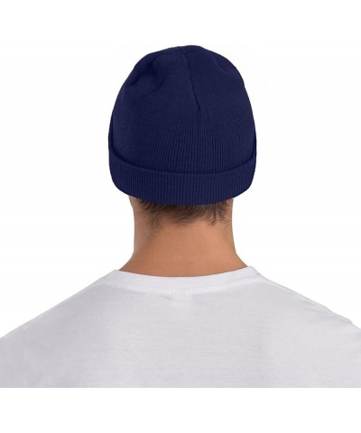 Beanie Hat Stretchy Hat Soft Warmth Knit Hat Cap for Men & Women Unisex Navy Blue $8.35 Skullies & Beanies