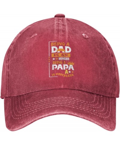 Caps Being A Dad an Honor Being Papa is Priceless Hat Women Cool Womens Hats Red $9.94 Cowboy Hats