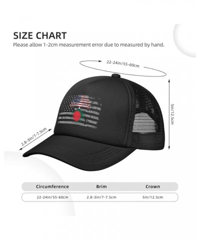 USA American and Bangladesh Bengali Flags Combo Printed Baseball Cap Adjustable Casual Mesh Hats Duck Tongue Hat for Men Wome...