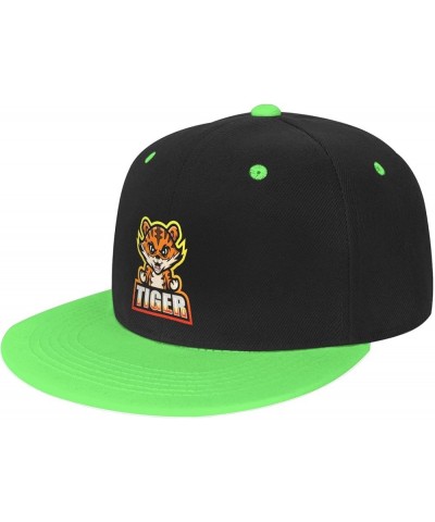 Handsome Tiger Baseball Cap for Men Women Snapback Hat Adjustable Flat Bill Hats Green $11.87 Baseball Caps