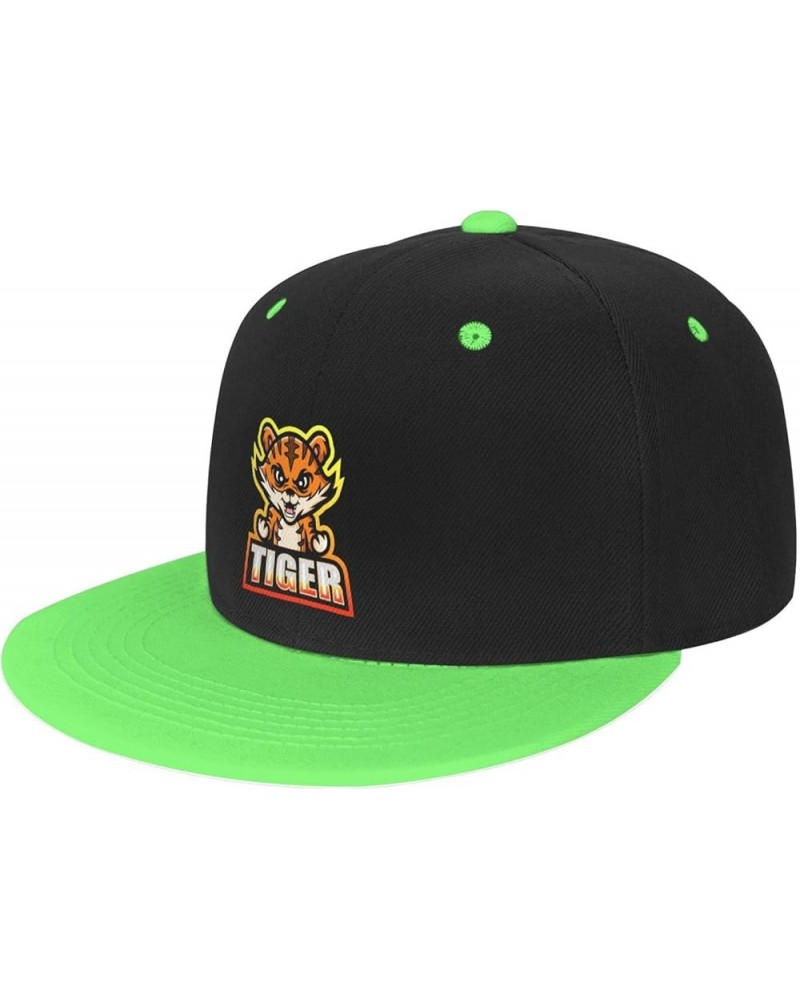 Handsome Tiger Baseball Cap for Men Women Snapback Hat Adjustable Flat Bill Hats Green $11.87 Baseball Caps