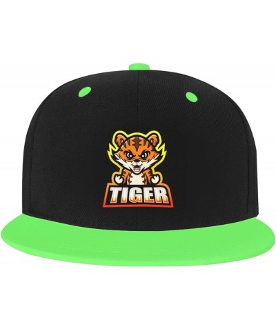 Handsome Tiger Baseball Cap for Men Women Snapback Hat Adjustable Flat Bill Hats Green $11.87 Baseball Caps