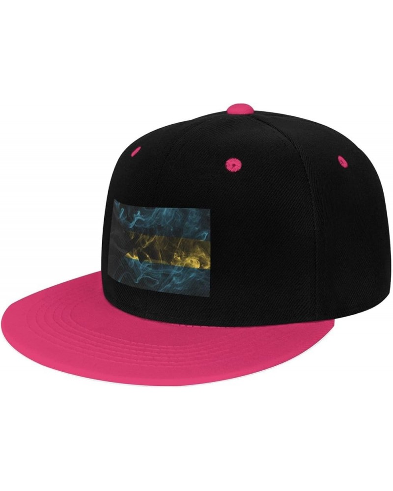 Smoke Style Flag of The Bahamas Snapback Hat for Men Women Baseball Cap Trucker Flat Bill Hats Dad Caps Pink $12.12 Baseball ...