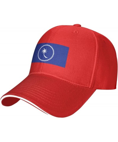 Flag of Chuuk Baseball Cap for Men Women Outdoor Adjustable Dad Hat Red $13.24 Baseball Caps