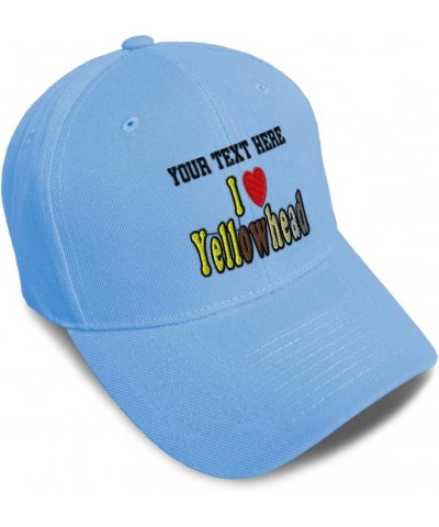 Baseball Cap I Love Yellowhead Birds Bird Acrylic Nature Dad Hats for Men and Women Light Blue Personalized Text Here $11.61 ...