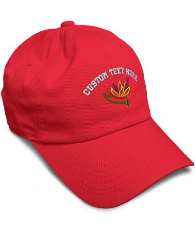 Soft Baseball Cap Plants Bird of Paradise Embroidery Flowers and Plants Cotton Dad Hats for Men & Women Red Personalized Text...