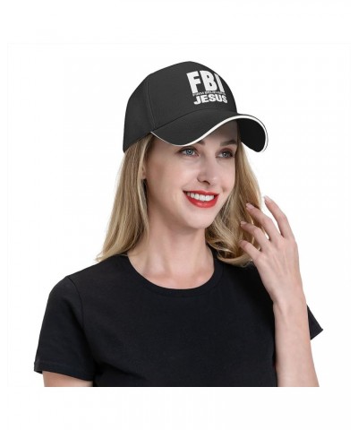 FBI-Firm Believer in Jesus Hat Christ Christian Hat for Men Women Adjustable Baseball Cap Trucker Hat Black $8.79 Baseball Caps