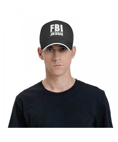 FBI-Firm Believer in Jesus Hat Christ Christian Hat for Men Women Adjustable Baseball Cap Trucker Hat Black $8.79 Baseball Caps