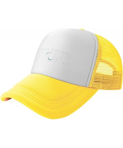 Eckerd College Logo Trucker Hats for Both Men and Women - Mesh Baseball Snapback Hats Yellow $13.92 Baseball Caps