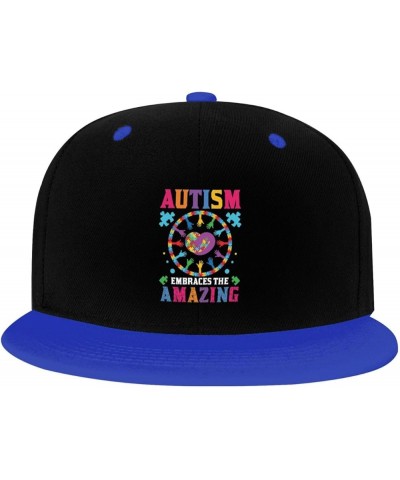 Autism Em Braces The Amazing Snapback Hat for Men Women Baseball Cap Trucker Flat Bill Hats Dad Caps Blue $14.30 Baseball Caps