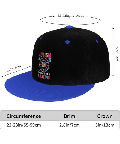 Autism Em Braces The Amazing Snapback Hat for Men Women Baseball Cap Trucker Flat Bill Hats Dad Caps Blue $14.30 Baseball Caps