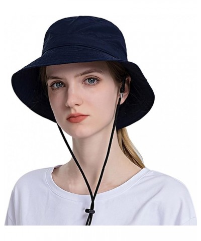 Solid Color Cotton Bucket Hat Reversible Packable Washed Breathable Cotton Summer Fisherman Cap Travel Beach Sun Navy $8.24 B...