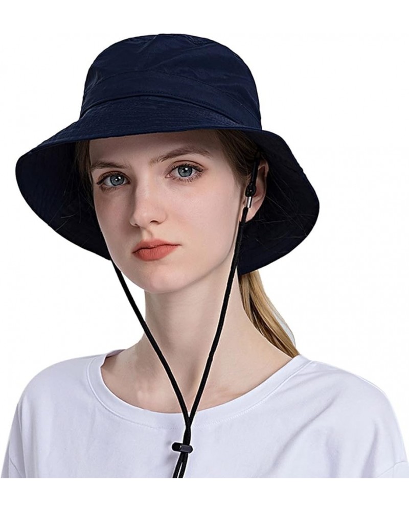 Solid Color Cotton Bucket Hat Reversible Packable Washed Breathable Cotton Summer Fisherman Cap Travel Beach Sun Navy $8.24 B...