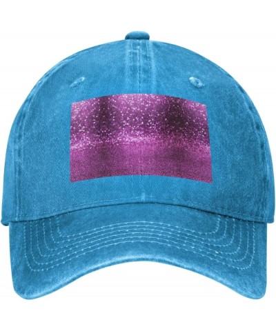 Sparkling Purple Glitter Print Trucker Sports Hat Soccer Hat Adjustable Baseball Caps Hats Casual Hat Sun Cap Blue $14.67 Bas...