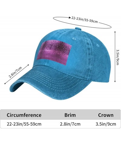 Sparkling Purple Glitter Print Trucker Sports Hat Soccer Hat Adjustable Baseball Caps Hats Casual Hat Sun Cap Blue $14.67 Bas...