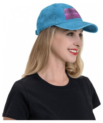 Sparkling Purple Glitter Print Trucker Sports Hat Soccer Hat Adjustable Baseball Caps Hats Casual Hat Sun Cap Blue $14.67 Bas...