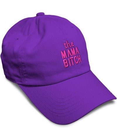 Soft Baseball Cap The Mama Bitch Cotton Dad Hats for Men & Women Purple $15.29 Baseball Caps