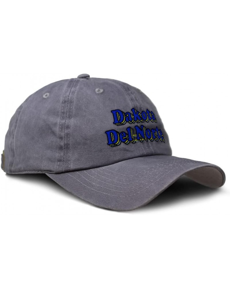 Custom Soft Washed Baseball Cap Dakota Del Norte Cotton Dad Hats for Men & Women Grey Design Only $11.48 Baseball Caps