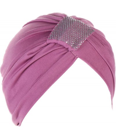 Women Knot Fashion Pleated Turban Cap Headwrap Sleep Hat Hats Purple $6.71 Skullies & Beanies