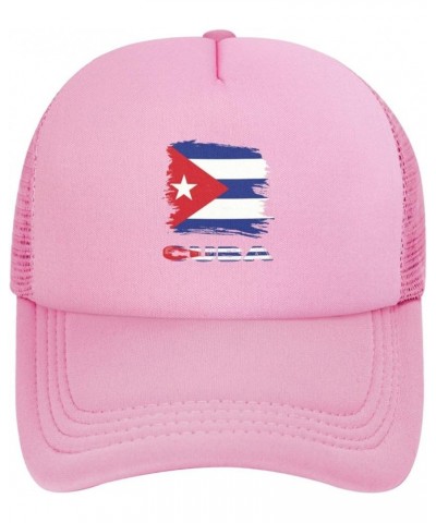 Vintage Cuba Cuban Flag Baseball Cap Men Women Solid Mesh Pink $10.91 Baseball Caps