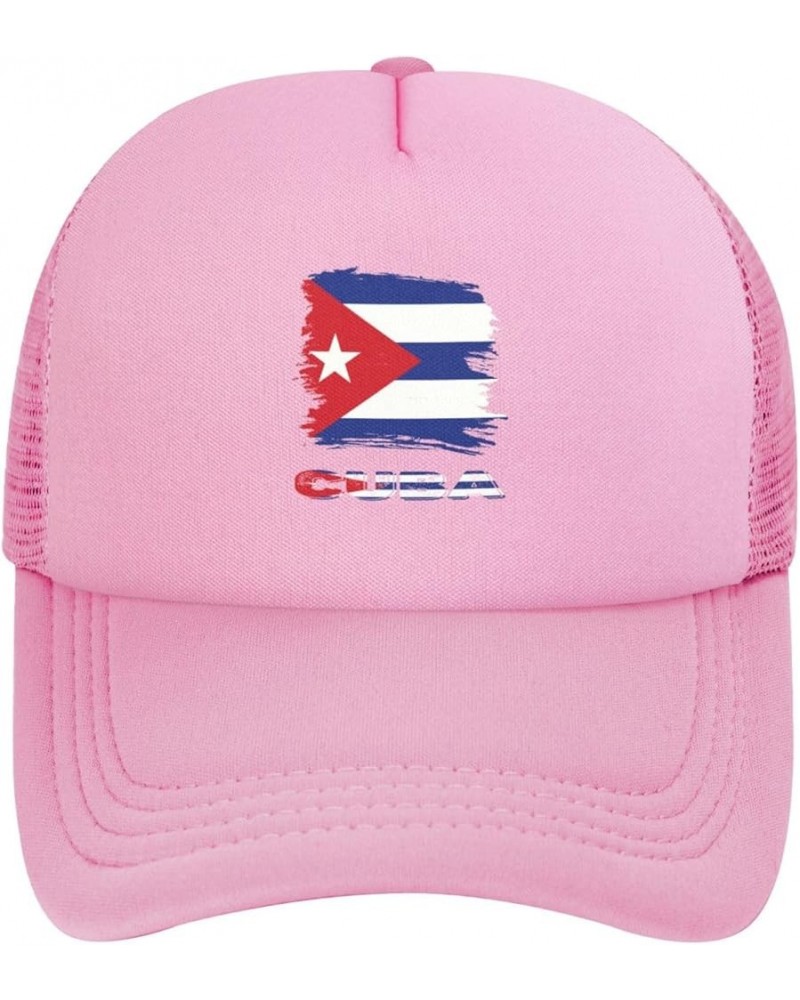 Vintage Cuba Cuban Flag Baseball Cap Men Women Solid Mesh Pink $10.91 Baseball Caps