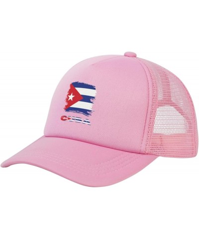 Vintage Cuba Cuban Flag Baseball Cap Men Women Solid Mesh Pink $10.91 Baseball Caps