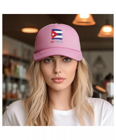 Vintage Cuba Cuban Flag Baseball Cap Men Women Solid Mesh Pink $10.91 Baseball Caps