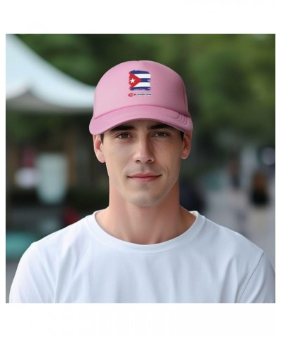 Vintage Cuba Cuban Flag Baseball Cap Men Women Solid Mesh Pink $10.91 Baseball Caps