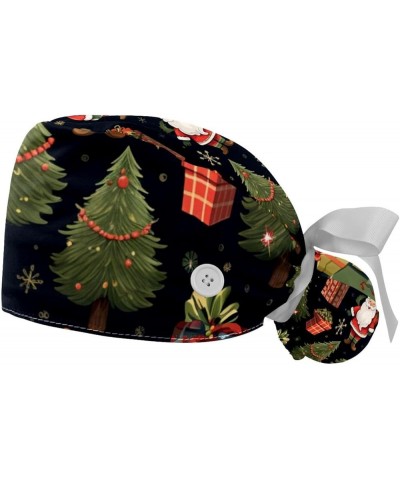 2 Pack Bouffant Caps Christmas Snowflakes Ponytail Scrub Cap with Buttons Adjustable Working Hats, Multicoloured Color 11 $12...