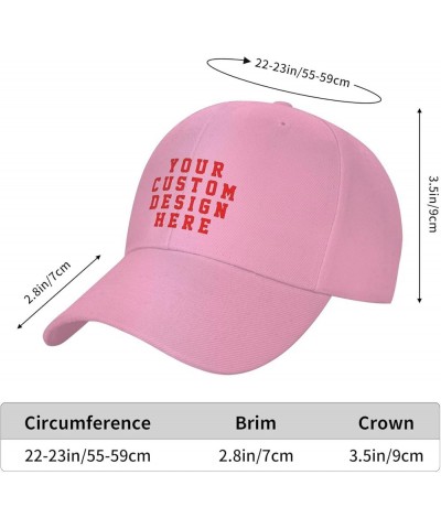 Custom Hat Add Your Own Text Logo Picture Design Your Personalized Baseball Hats Pink $7.36 Baseball Caps