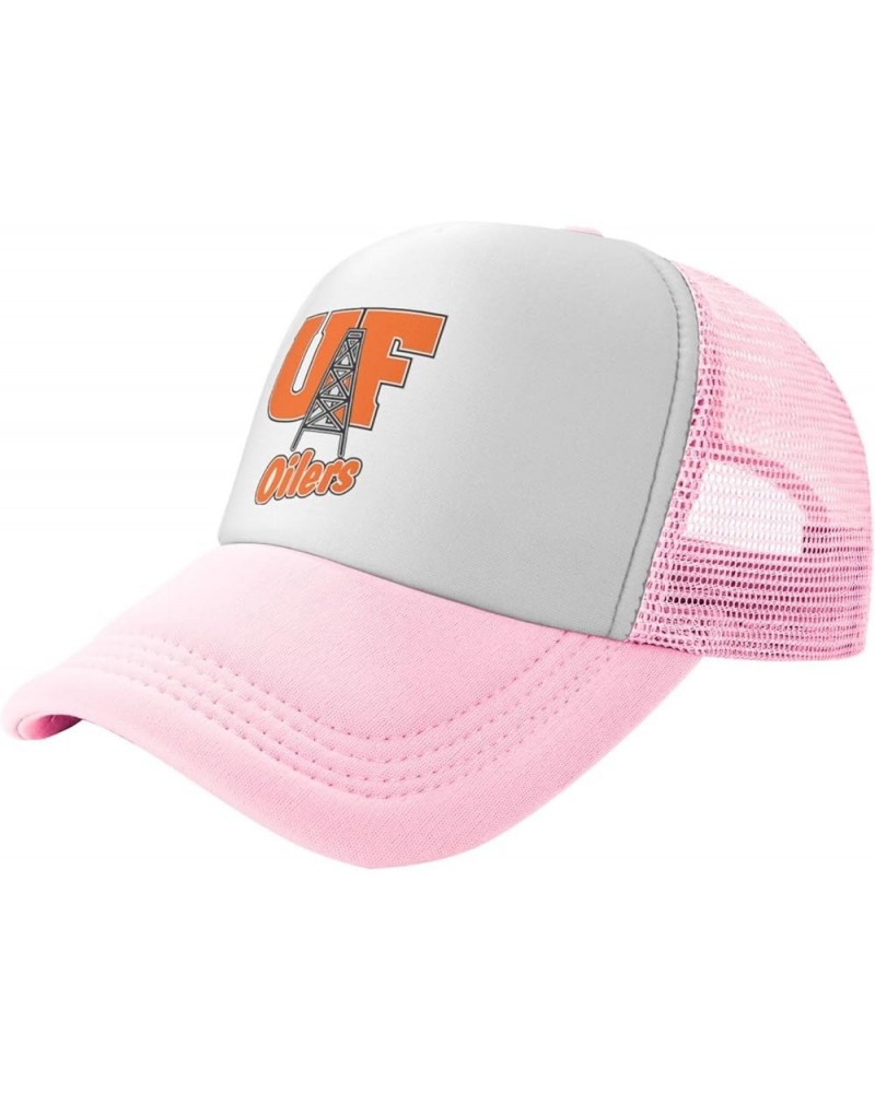 University of Findlay Logo Trucker Hats for Both Men and Women - Mesh Baseball Snapback Hats Pink $17.86 Baseball Caps