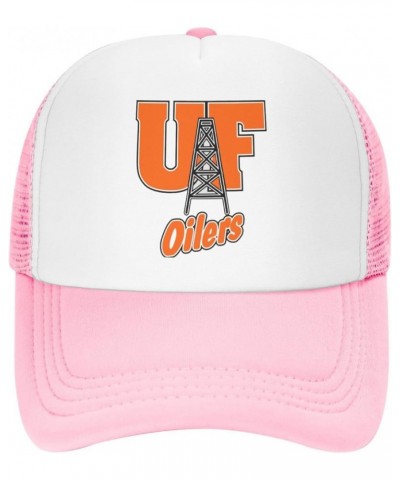 University of Findlay Logo Trucker Hats for Both Men and Women - Mesh Baseball Snapback Hats Pink $17.86 Baseball Caps