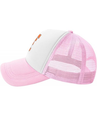 University of Findlay Logo Trucker Hats for Both Men and Women - Mesh Baseball Snapback Hats Pink $17.86 Baseball Caps