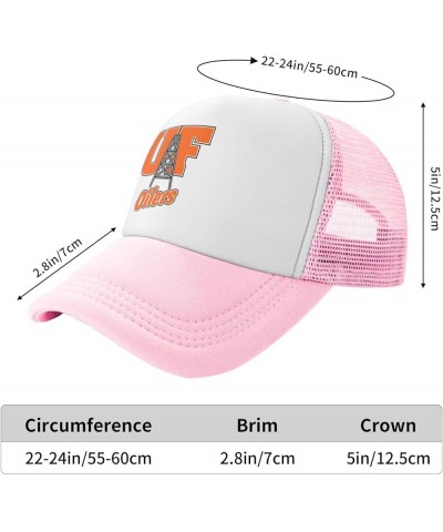 University of Findlay Logo Trucker Hats for Both Men and Women - Mesh Baseball Snapback Hats Pink $17.86 Baseball Caps