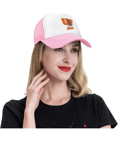 University of Findlay Logo Trucker Hats for Both Men and Women - Mesh Baseball Snapback Hats Pink $17.86 Baseball Caps