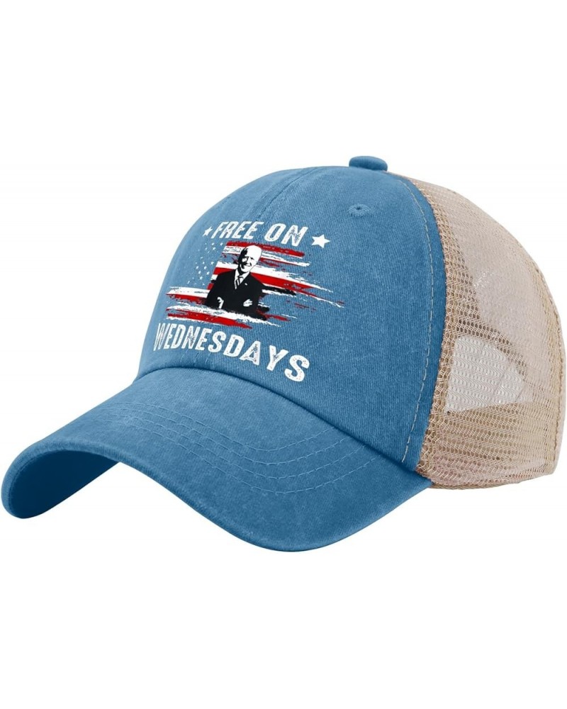 Biden Free On Wednesdays 2024 Hat Biden Hats for Men Women AllBlack Fishing Hat Vintage Hats Custom Hats Lake Blue $11.95 Cow...