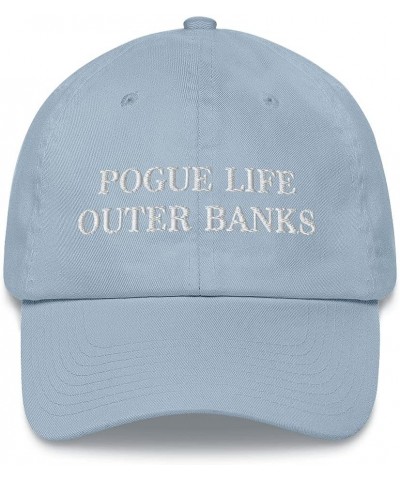 Pogue Life Outer Banks Hat (Embroidered Dad Cap) Light Blue $13.04 Baseball Caps