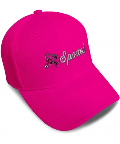 Custom Baseball Cap Spotted Horses Pony Acrylic Equestrian Dad Hats for Men and Women Hot Pink Design Only $15.38 Baseball Caps