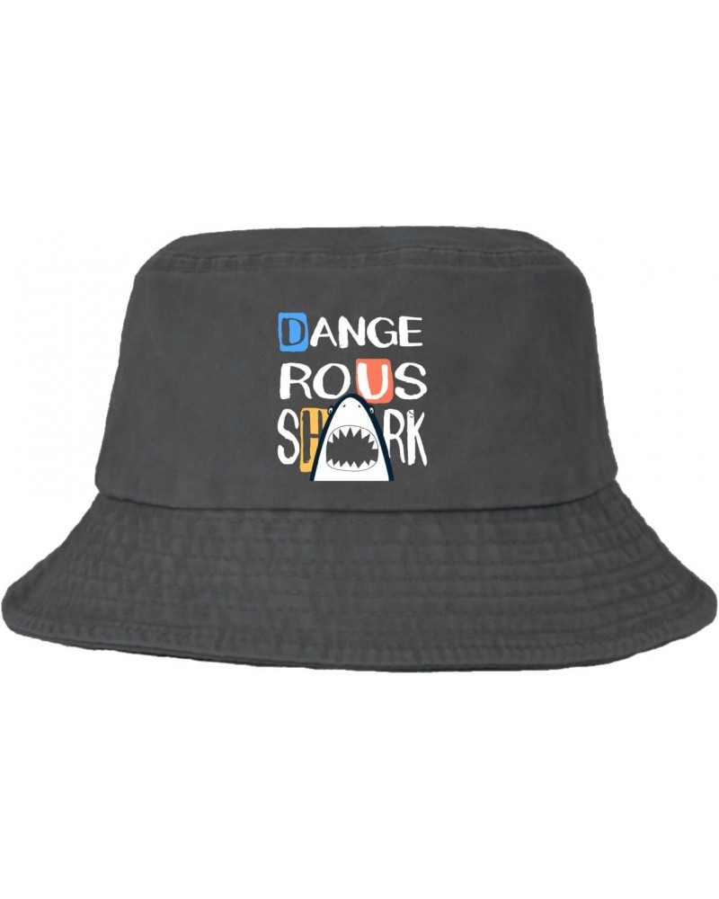 Funny Bucket Hats Danger Bucket Hats Danger rous Shark Flodable Hats Dance Accessories for Beach Must Haves $11.20 Bucket Hats