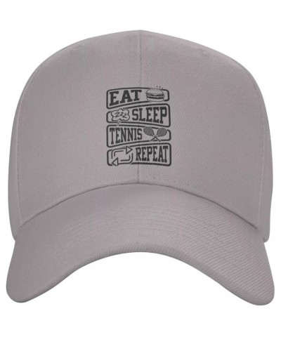 Eat Sleep Tennis Repeat Baseball Cap for Men Women Dad Hat Classic Adjustable Golf Hats Gray $10.50 Baseball Caps