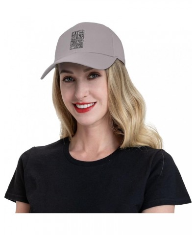 Eat Sleep Tennis Repeat Baseball Cap for Men Women Dad Hat Classic Adjustable Golf Hats Gray $10.50 Baseball Caps