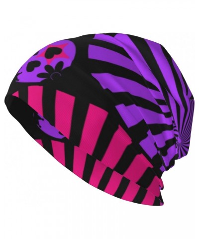 Skulls and Umbrellas Beanie Chemo Headwear Knit Hat Sleep Skull Cap for Women Men Multicolor $10.79 Skullies & Beanies