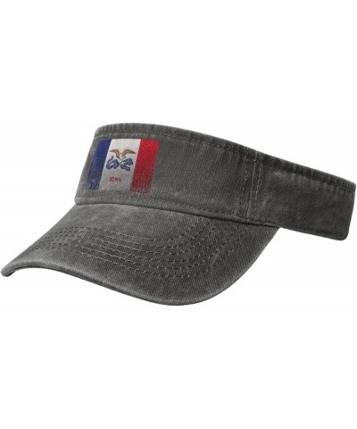 Mesh Style Flag of Iowa Sun Visor Hats for Women Men Adjustable Sports Sun Hats Golf Cap Deep Heather $12.32 Visors